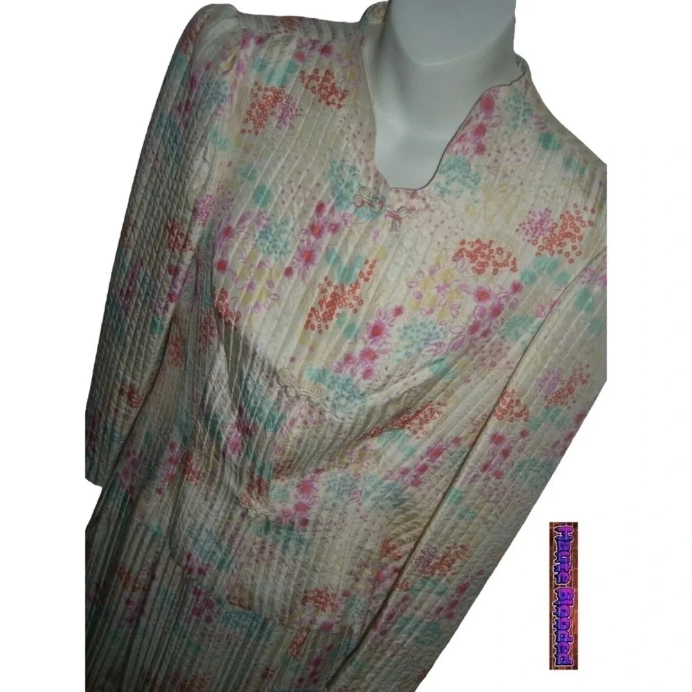 Vintage 70's 80's Icinoo Silk Floral Cottagecore Floral Blouse Skirt Outfit Boho
